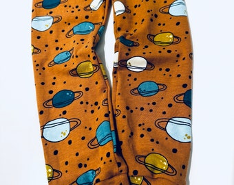 Children's space leggings | Kids space leggings | Toddler leggings | Baby leggings | Rockets | Planets | Unisex | Neutral