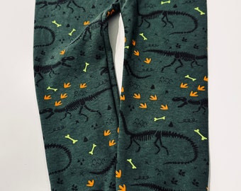 Children's dino leggings | Kids leggings | Toddler leggings | Baby leggings | Dinosaur skeletons