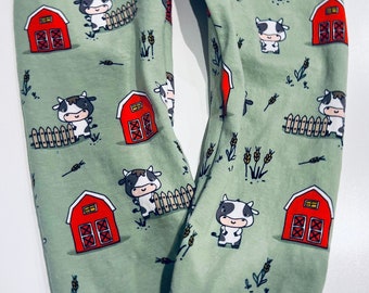 Children's farm leggings | Kids cow leggings | Toddler leggings | Baby leggings | Farm yard