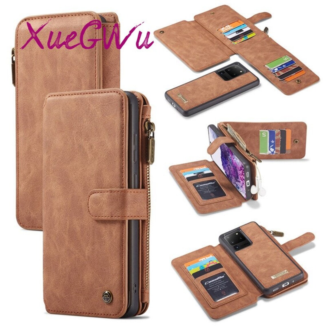 Leather Zipper Wallet Case A51 A71 Leather Case For Samsung Etsy