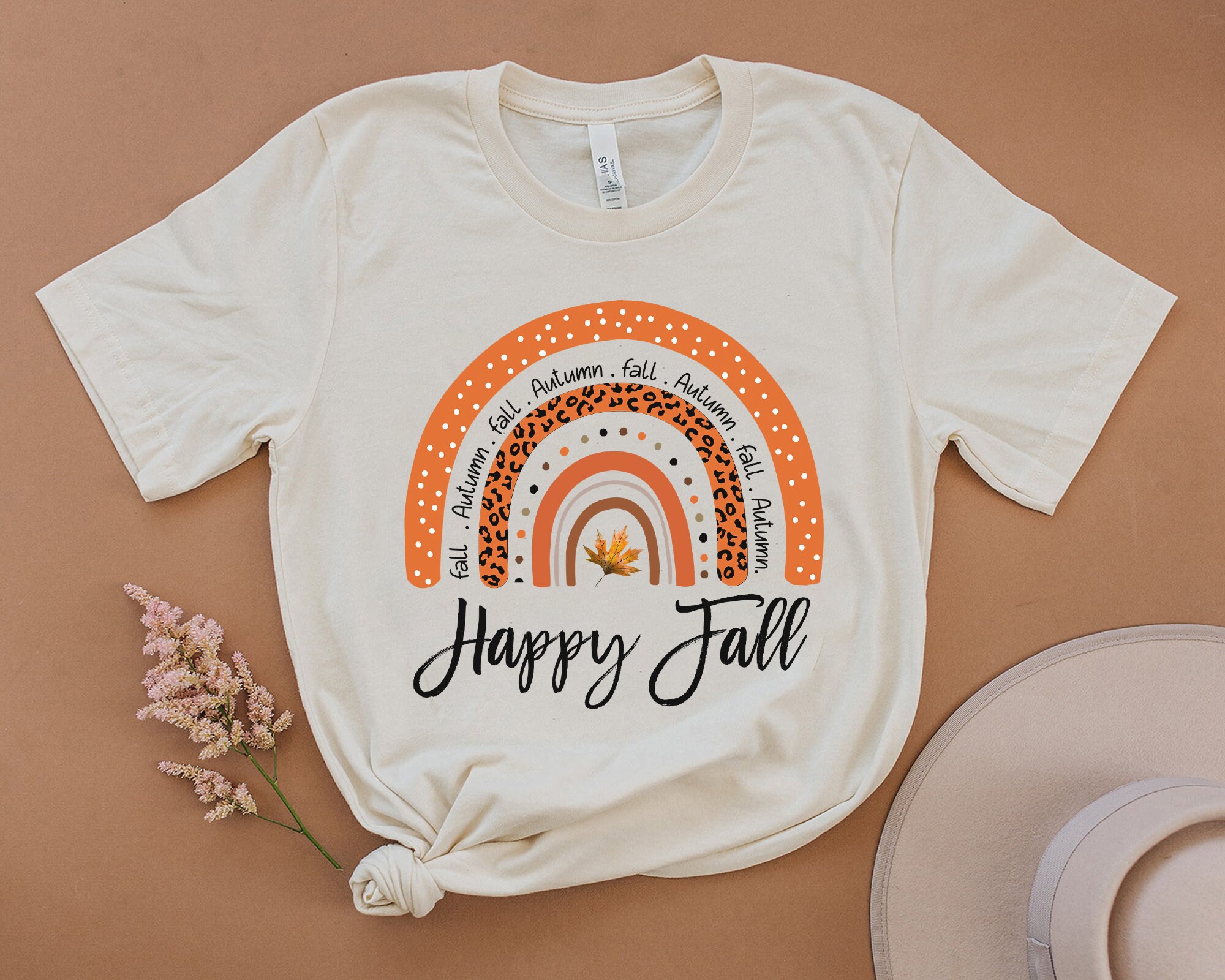 Fall Shirts For Women Happy Fall Shirt Rainbow Shirt Etsy
