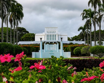 LDS Laie Hawaii Temple Photo / LDS Temple Art Print (02)