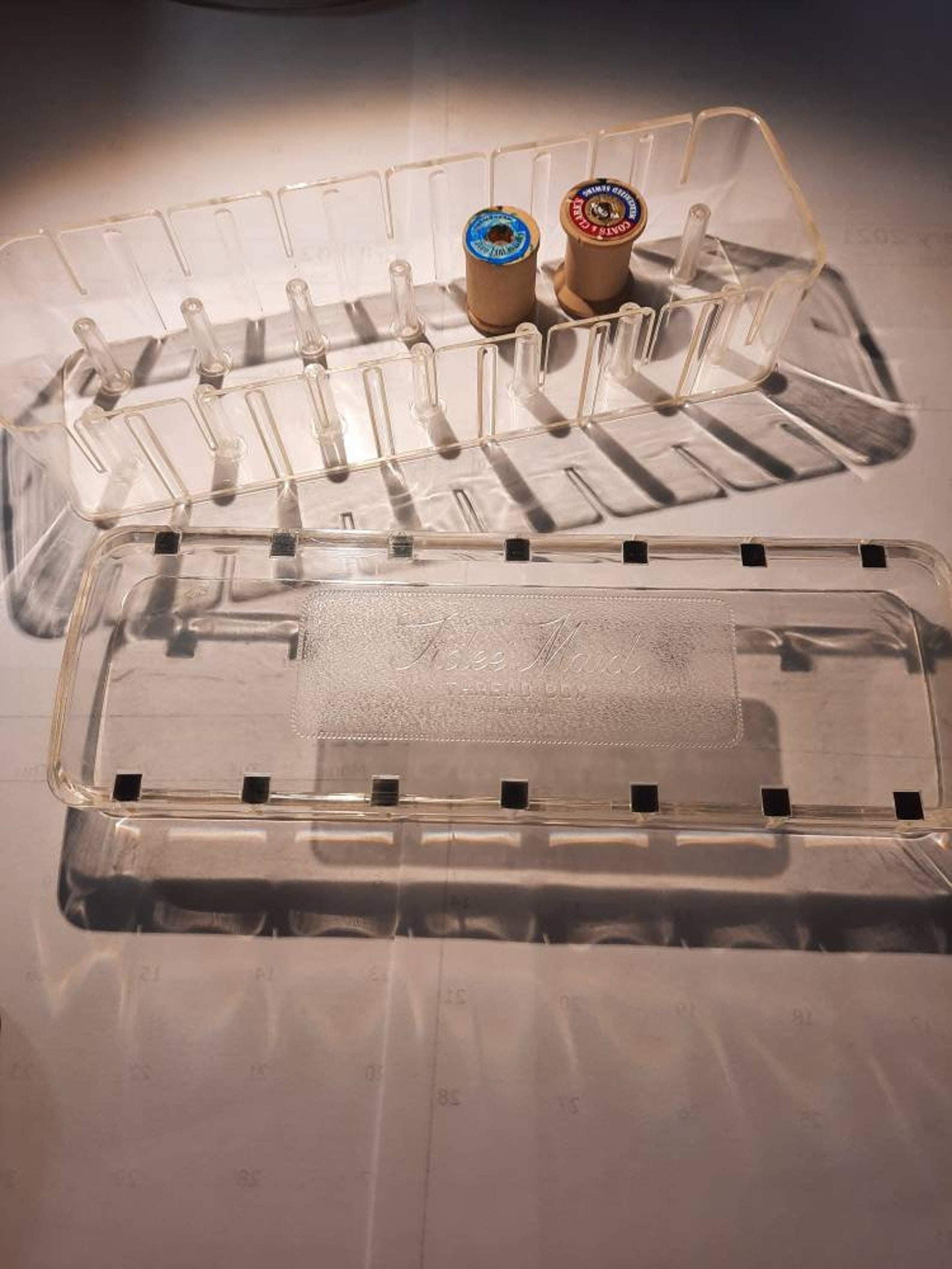 Tidee Maid Thread Box Vintage Sewing Thread Box Clear Etsy