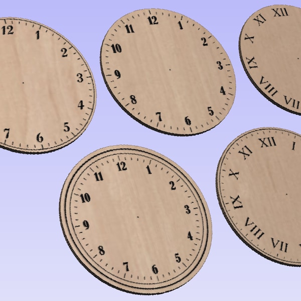 Clock Face Blanks for CNC Laser DXF SVG Roman Numerals Digital Files Home Decor Gifts Sell Vinyl Cricket Silhouette