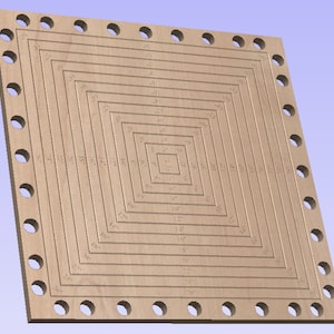 30" CNC Wasteboard PVC Pipe Fence 1/2" 3/4" 1" Square and Circle Measurements Dxf Svg Shapeoko Onefinity Xcarve X-carve