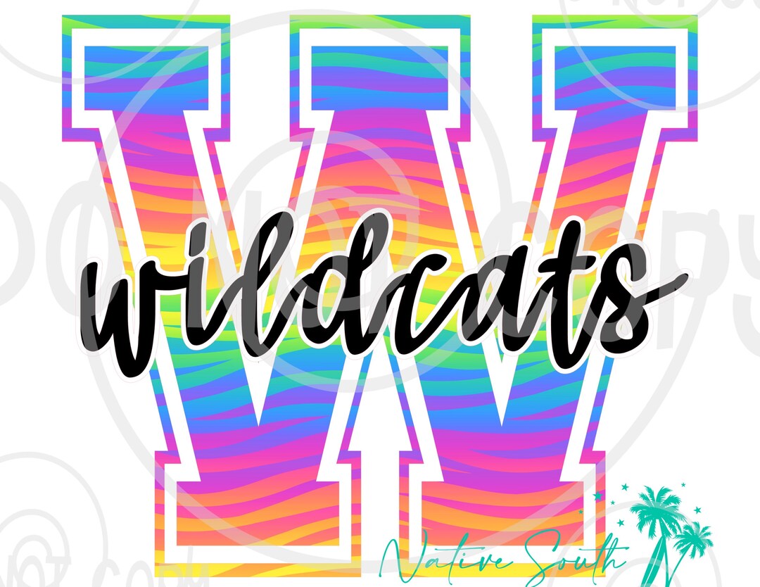 Wildcats Bright Rainbow Zebra PNG File/ Digital Download Only/team ...