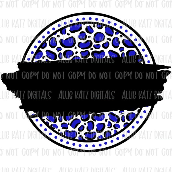 Team Spirit Mascot Blank royal black leopard circle PNG file/ digital Download only/team spirit design/spirit wear PNG file