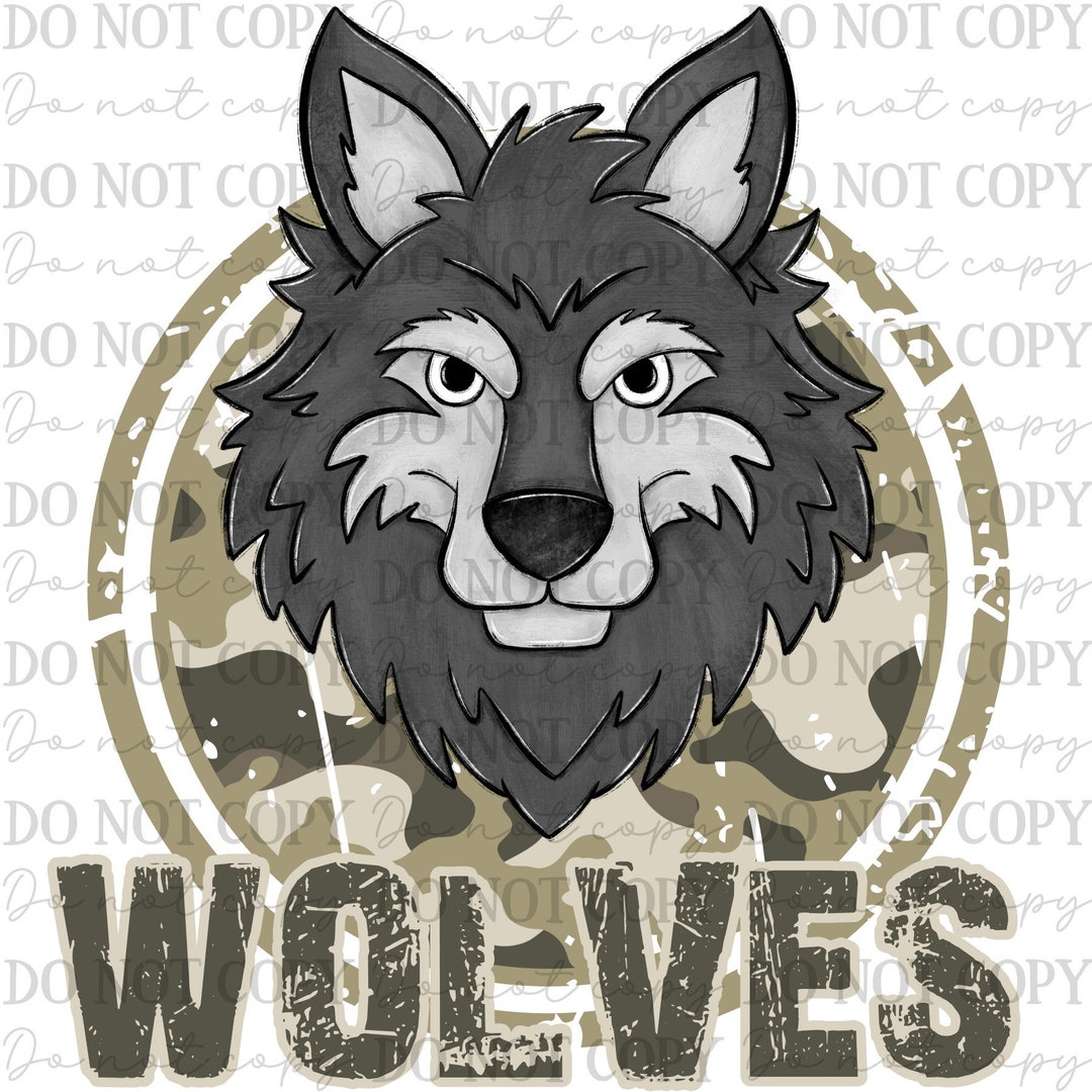 Wolves Distressed Camo School Mascot PNG File/ Digital Download Only ...