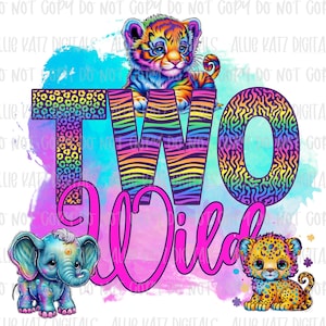 Two Wild 2 PNG file/ digital Download only/second birthday design/ PNG file