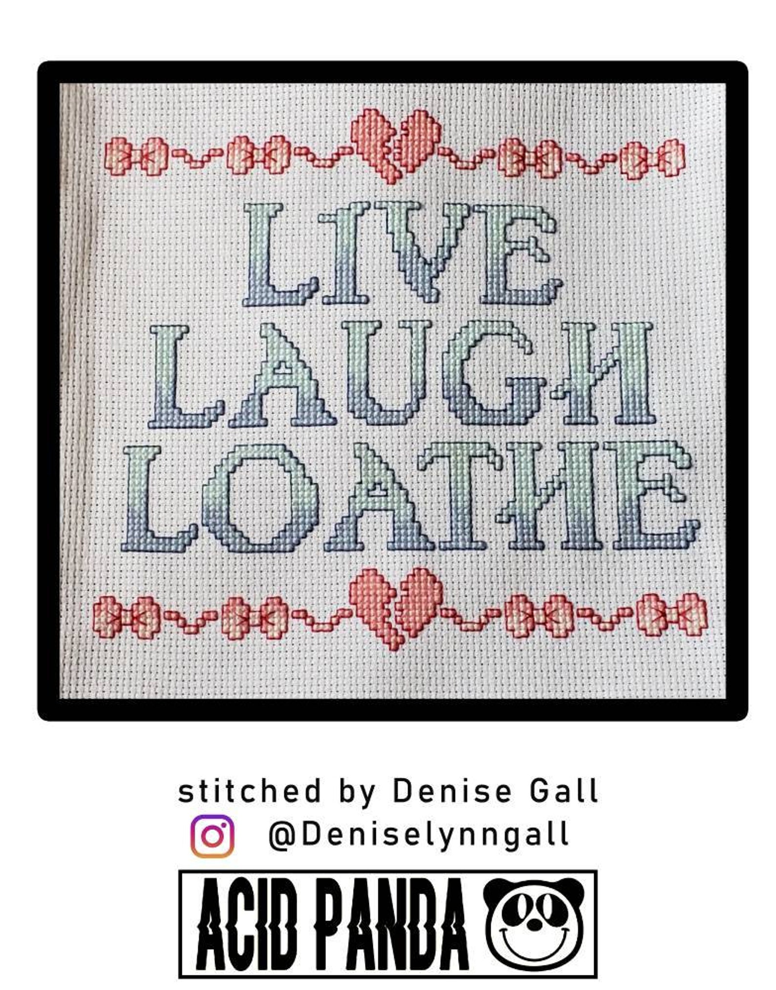 Live Laugh Loathe Pastel Goth Cross Stitch Pattern PDF - Etsy