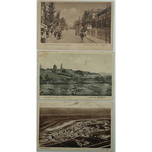 TEL-AVIV Jerusalem Haifa 3 POSTKARTEN Eliyahu Brothers - Britisches Mandelat Palästina - Eretz Yisrael Land of Israel