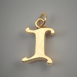 Der Buchstabe " I " Schöne Schrift 10k Massives Gelbgold Anhänger / Charm - .55g