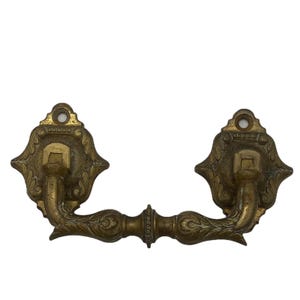 GOGEOUS Ornate Antique French Victorian Brass Drawer Pull Handle 6.5&quot;