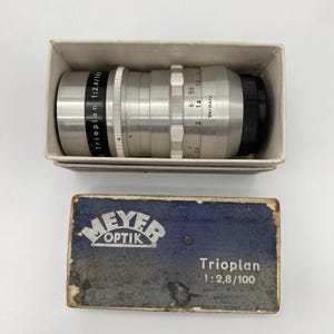 RARE Meyer Optik Gorlitz Trioplan 2.8/100mm 1633970 with Box Pre WWII Germany Camera Lens Collectible Photography