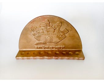 Hannuka Menorah Målad Keramik