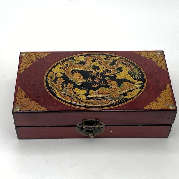 GORGEOUS Vintage Chinese Chess Set. Heavy Lacquer Box. Complete - Etsy