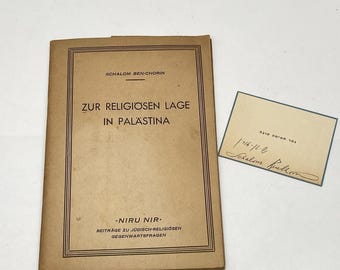 Schalom Ben-Chorin unterzeichnete 1940 ein Schreiben zur religiösen Situation in Palästina mit Karte.