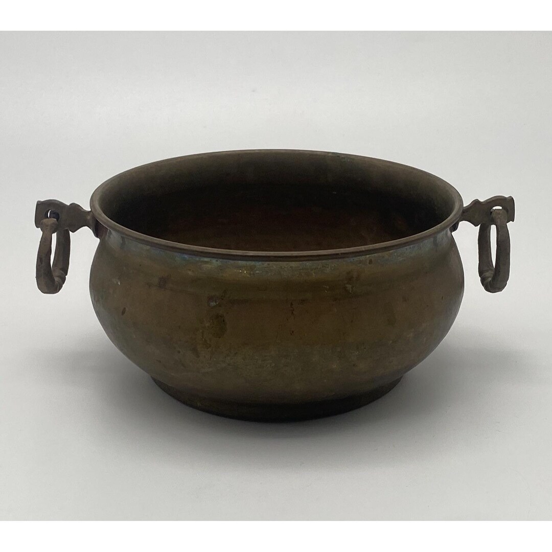 Vintage Decorative Brass Cauldron Made in Israel by TAMAR C1950