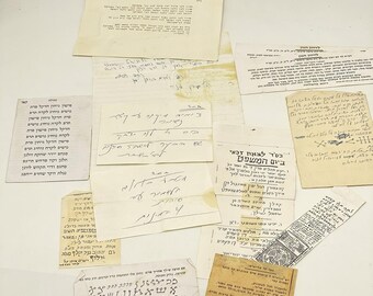 Dokumentensammlung. Fotokopien von Amuletten und 13 Segulot-Papieren.
