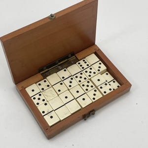 Antique / Late Vintage Miniature Dominos by GASTEIN (Germany /Austria) 1 MISSING