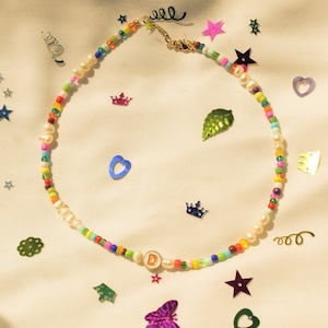 Colorful Summer Customizable Initial Necklace