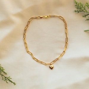 Heart Locket Paper Clip Chain