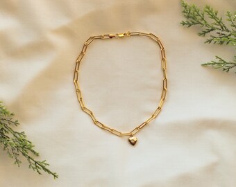 Heart Locket Paper Clip Chain