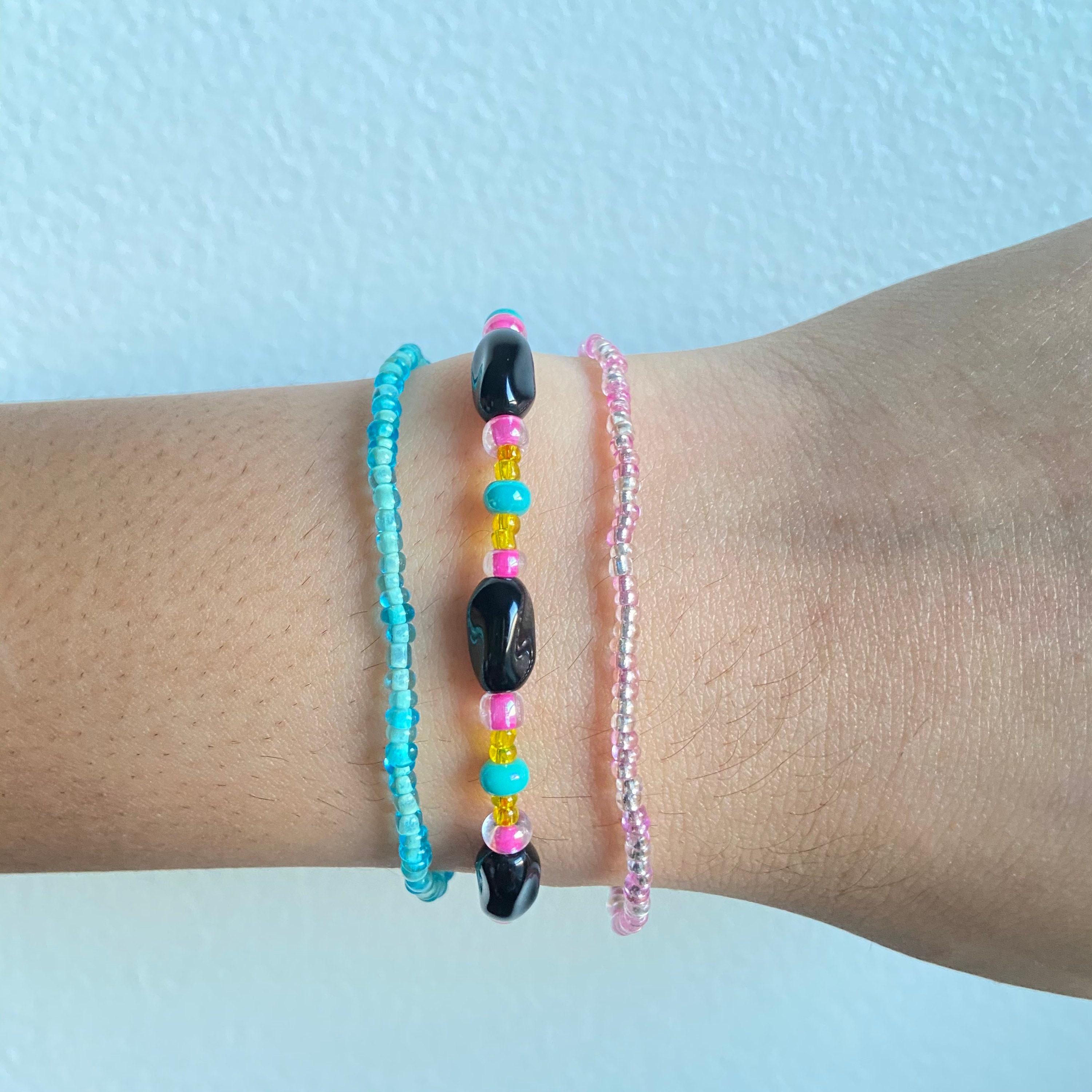 Funky Colorful Bracelet Set of 3 Etsy
