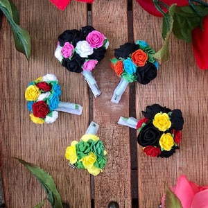 Character Hair Clips; Mini Roses; Fab Five; Mini Hair Clip; Hair Clip; Floral Hair Clip; Homemade