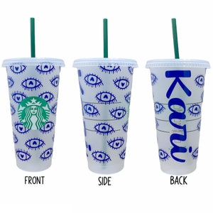 Optometrists, Ophthalmologists, Optical, Eyes, Evil Eyes, Turkish, Middle Eastern, Iced Coffee Lovers, Cup, Personalized Starbucks Cup