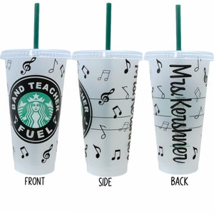 Band teacher, singer, piano Choir, Music, Orchestra, Song Writer, Melody, Music Notes, Instruments, Beats, Personalized Starbucks Cup