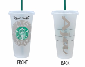 Lash Queen, Lash Technician, Long Lashes, Eye Lashes, Lash Lover, Eyelash Extensions, Personalized Starbucks Cold Cup Tumbler