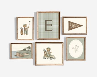 150+ Vintage Watercolor Golf Nursery Print Set | Teddy Bear, Sports (Digital Download)