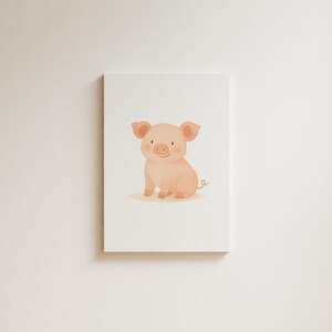 Watercolor Pig Nursery Print: Baby Animal Farmhouse Decor (Digital Download