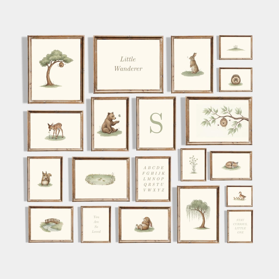 Woodland Nursery Wall Art Bundle | Forest Animal Prints | Neutral Sage ...