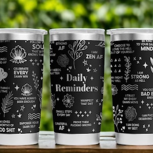 Laser Engraved YETI Tumbler: Daily Reminders, Personalized Travel Mug