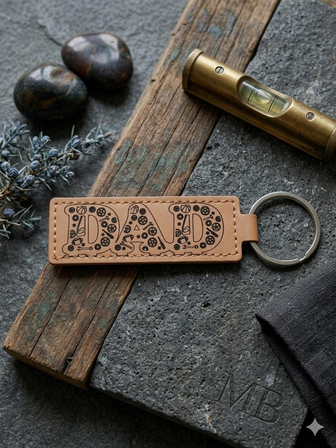 Personalized Leather Keychain, Custom Engraved Leather Keyring ...