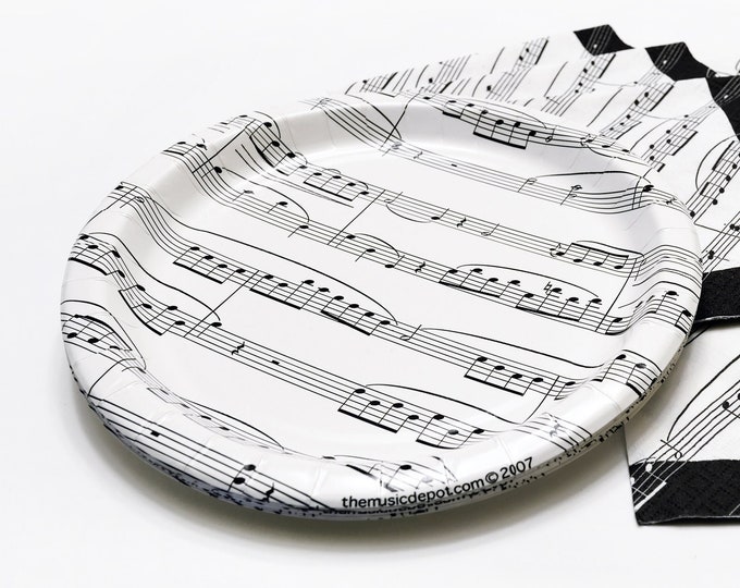 Music Notes Paper Plates Pack of 8 Dessert Size Plates 7 Etsy
