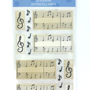 Sheet Music and Music Notes Stickers / Music Theme Scrapbooking and Craft Stickers / Acid and Lignin Free Music Stickers / Made in USA