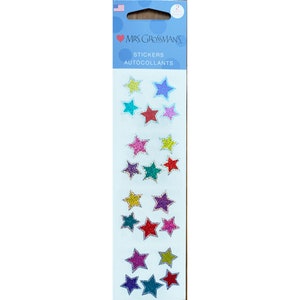 Sparkle Star Stickers in Jewel Tone Colors for Scrapbooking, Invitations, Crafts, Acid Free Star Stickers / USA Made / 2 Sheets Per Pack