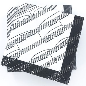 Music Note Napkins, Pack of 20 Beverage/Dessert Size, Music Theme, Black & White | Party, Birthday, Recital, Wedding