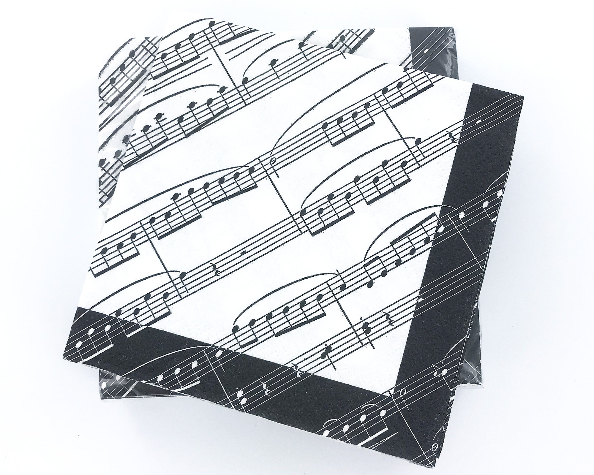 Music Notes Napkins, Pack of 20 Lunch Size, 6.5/13, Music Decoupage