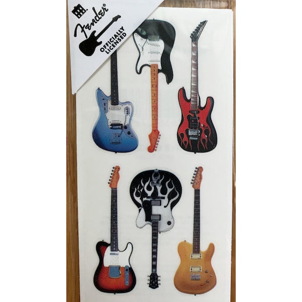 Electric Guitar Stickers / Diecut Electric Guitar Stickers for Scrapbooking, Crafts / Acid Lignin Free / Made in USA / 18 per pack