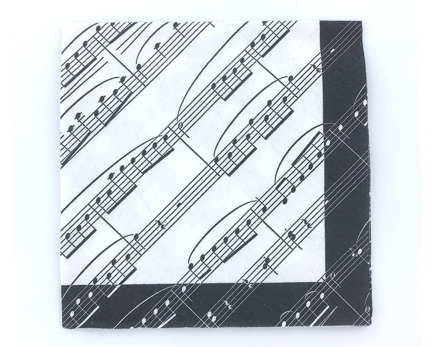 Music Notes Napkins, Pack of 20 Lunch Size, 6.5/13, Music Decoupage