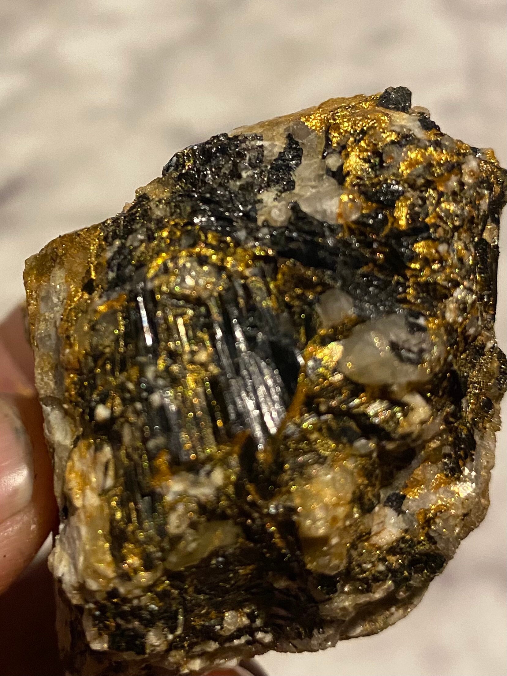 Gold Ore Mica Painted tourmaline Rock gem Specimen | Etsy