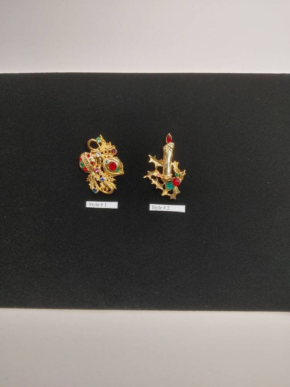 Vintage Gold plated Christmas Brooches from the 1… - image 3