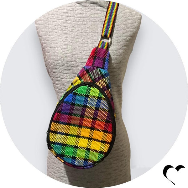 Handwoven Rainbow Pride Mini Sling Bag