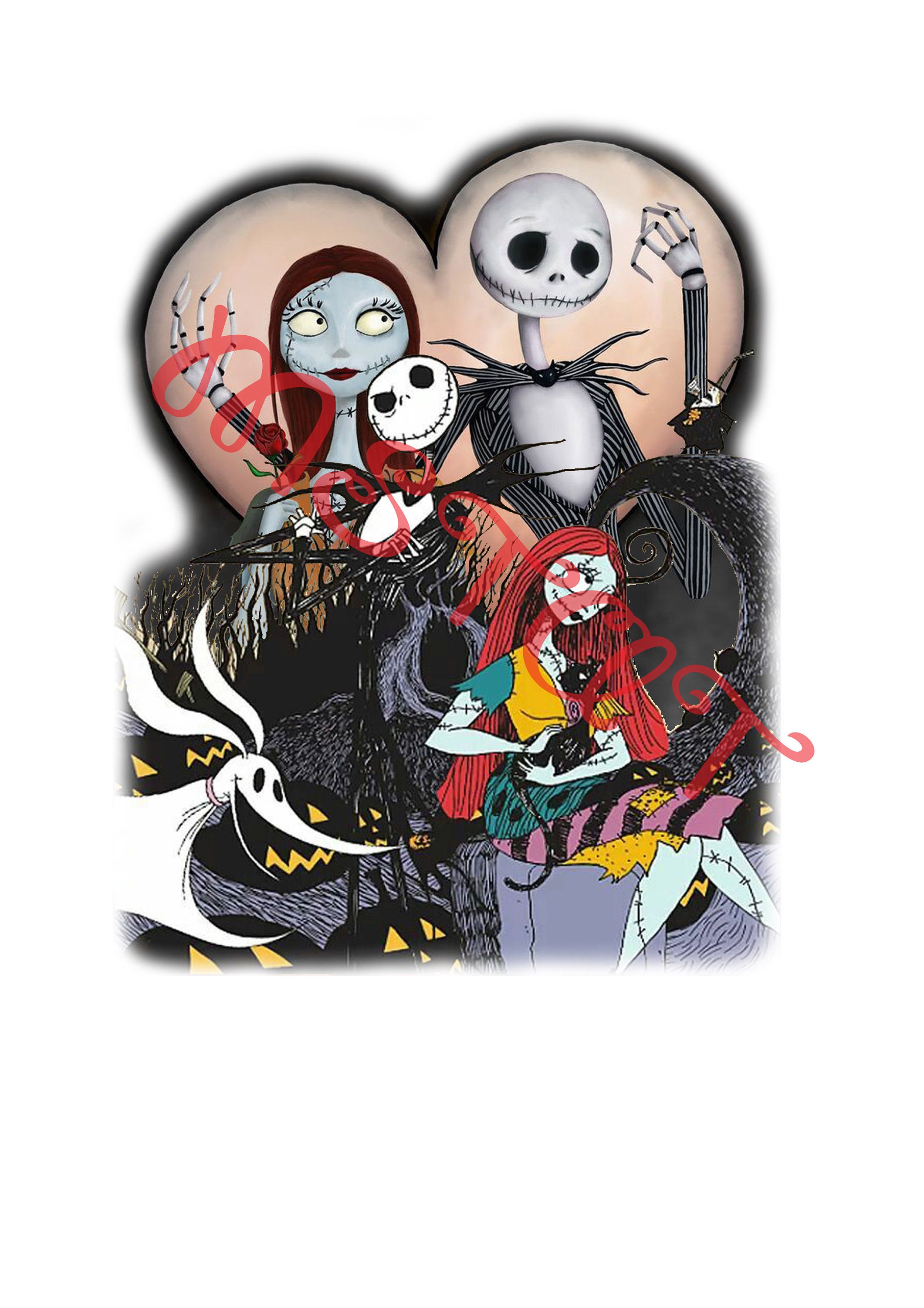 Nightmare Before Christmas digital art waterslide sublimation Etsy