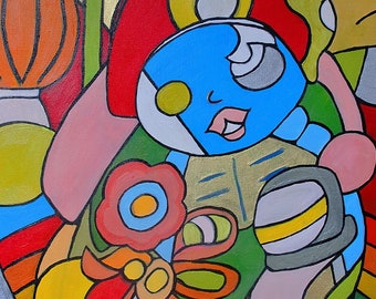 Original Abstract Painting, Wall Art, Contemporary Art, Mid Century Art, Modern Painting