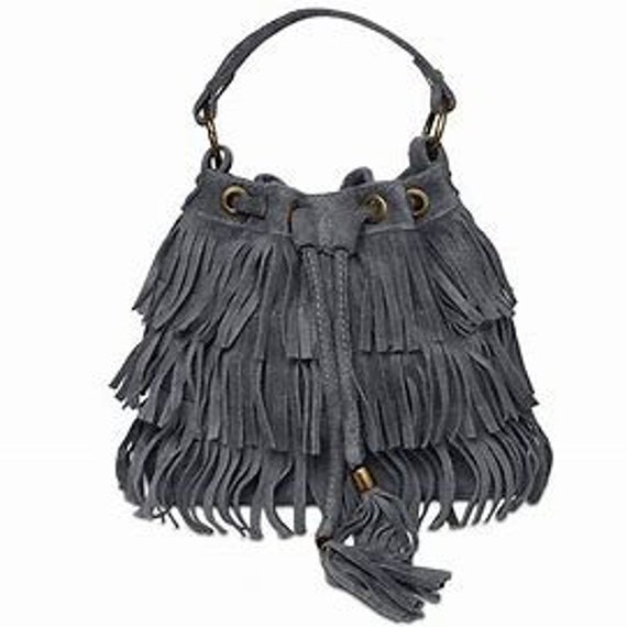 Suede Grey Cross Body Bag